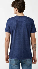Buffalo Kasum Buttoned Henley Men's T-Shirt in Whale - Caswell's Fine Menswear