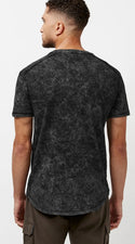 Kamiz Acid Wash Pocket T-Shirt, Black - Caswell's Fine Menswear