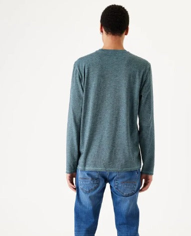 Garcia T-Shirt Long Sleeve, Green - Caswell's Fine Menswear