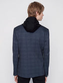 Projek Raw Knit Blazer with Detachable Hood, Charcoal - Caswell's Fine Menswear