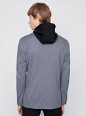 Projek Raw Knit Blazer with Detachable Hood, Grey - Caswell's Fine Menswear