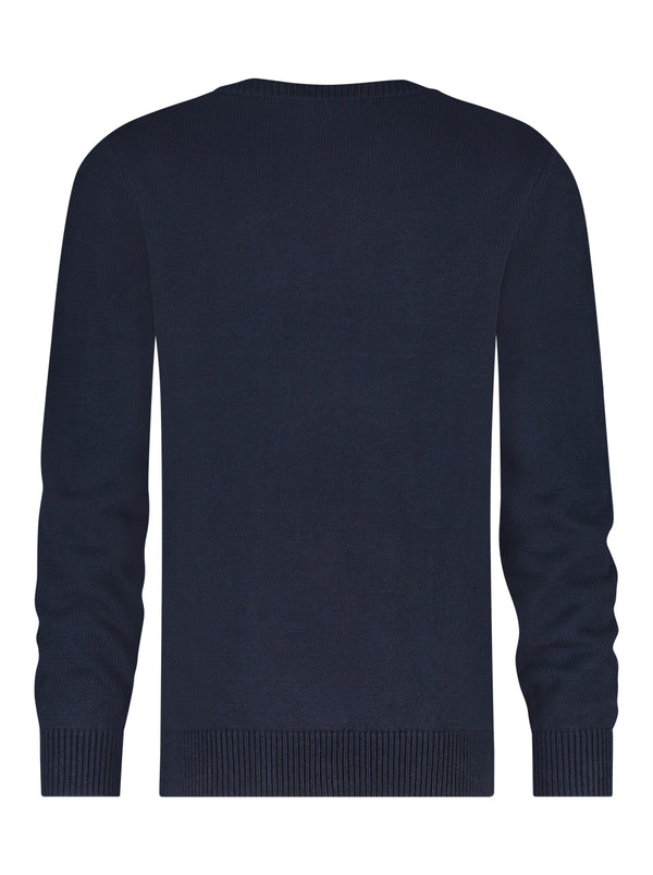A Fish Named Fred Cable Sweater | Navy - Caswell's Fine Menswear