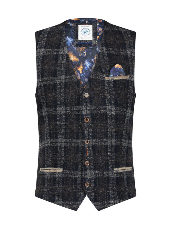 A Fish Named Fred Waistcoat/Vest | Navy - Caswell's Fine Menswear