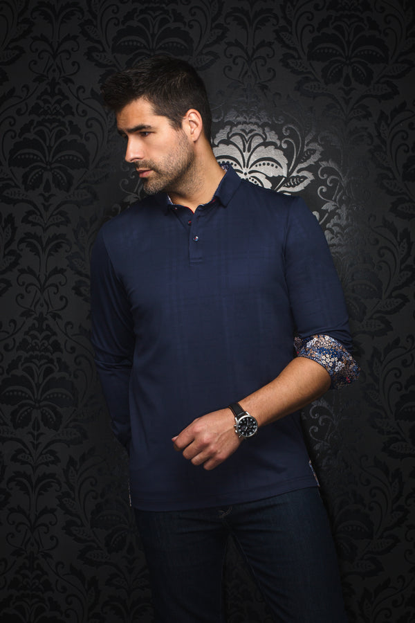 Au Noir Polo | CHESLEA, Navy - Caswell's Fine Menswear