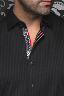 Au Noir 360° Stretch Shirt | BERNADO, Black - Caswell's Fine Menswear