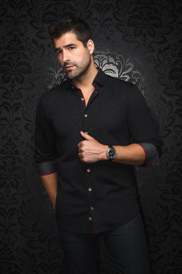 Au Noir 360° Stretch Shirt | DUNN, Black - Caswell's Fine Menswear