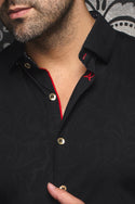 Au Noir 360° Stretch Shirt | DUNN, Black - Caswell's Fine Menswear