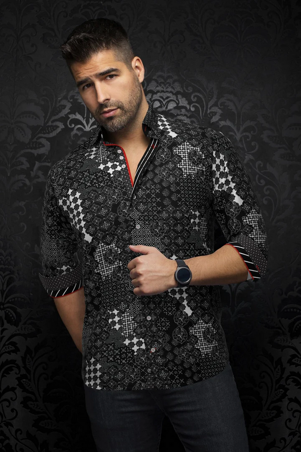 Au Noir Shirt | CARLSON, Black - Caswell's Fine Menswear