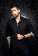 Au Noir Shirt Long Sleeve | ADJANI, Black - Caswell's Fine Menswear