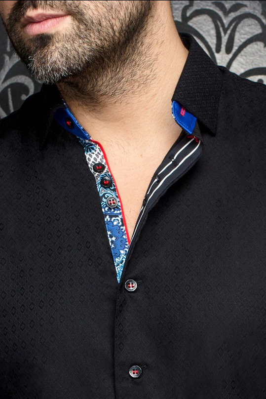 Au Noir Shirt Long Sleeve | ADJANI, Black - Caswell's Fine Menswear