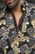 Au Noir 360° Stretch Shirt | ALBORI, Black Gold - Caswell's Fine Menswear