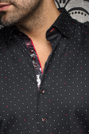 Au Noir Shirt | LANZANI, Black Red - Caswell's Fine Menswear