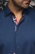 Au Noir 360° Stretch Shirt | BERNADO, Blue - Caswell's Fine Menswear