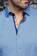 Au Noir Stretch Knit Shirt| MIRON, Indigo - Caswell's Fine Menswear