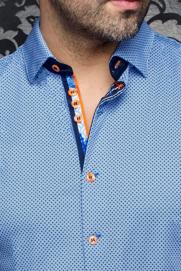 Au Noir Stretch Knit Shirt| MIRON, Indigo - Caswell's Fine Menswear