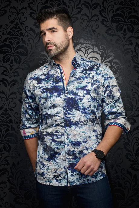 Au Noir Shirt | MAGNANI, Indigo - Caswell's Fine Menswear