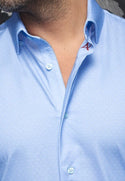 Au Noir Shirt Alexander Extra Stretch NDL, Light Blue - Caswell's Fine Menswear