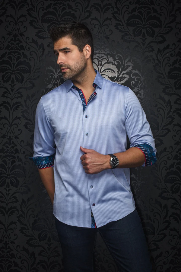 Au Noir 360° Stretch Shirt | BERNADO, Light Blue - Caswell's Fine Menswear