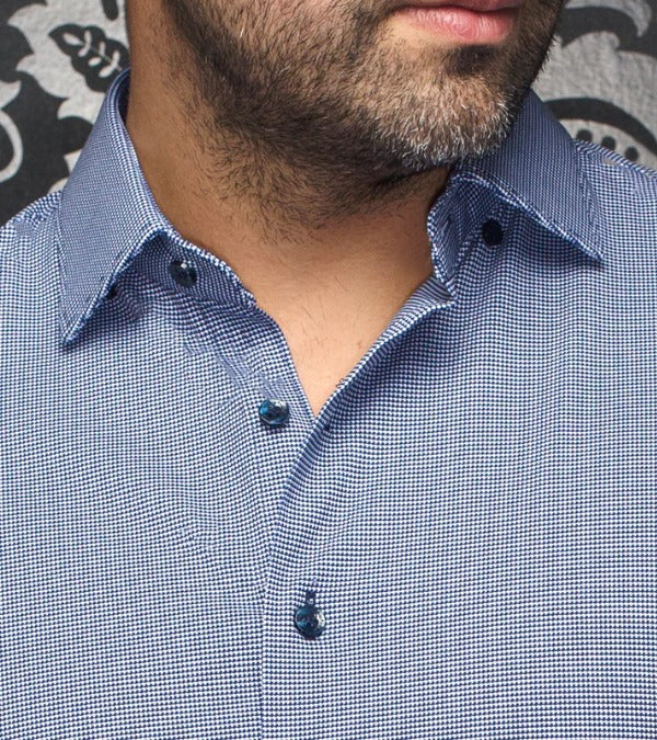 Au Noir Shirt Alexander Extra Stretch PDP, Navy - Caswell's Fine Menswear