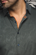 Au Noir 360° Stretch Shirt | DUNN, Olive - Caswell's Fine Menswear