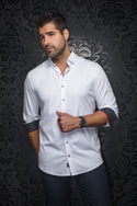 Au Noir 360° Stretch Shirt | DUNN, White - Caswell's Fine Menswear