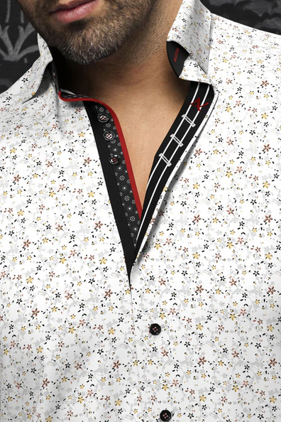 Au Noir 360° Stretch Shirt | MCBRYDE, White/Gold - Caswell's Fine Menswear