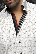 Au Noir 360° Stretch Shirt | MCBRYDE, White/Gold - Caswell's Fine Menswear