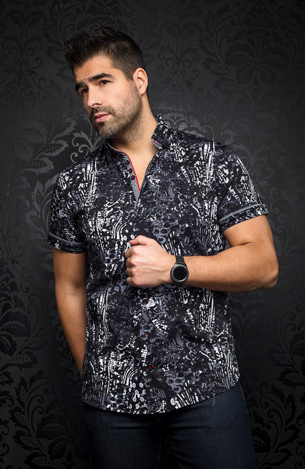 Short Sleeve | FUTUNA, Black White - Caswell's Fine Menswear