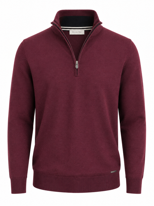 Projek Raw 1/4 Zip Sweater Soft Touch | Raspberry