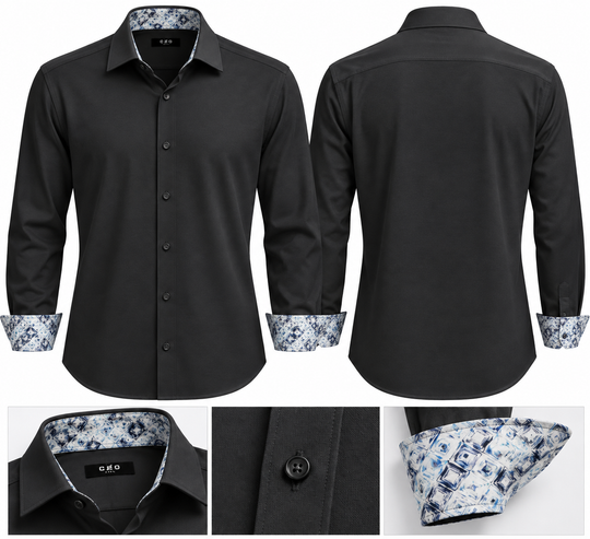 CEO Luxury 360° Stretch Shirt Long Sleeve | Black