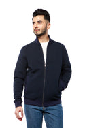7 Downie Brixton Full Zip Sweater, Navy - Caswell's Fine Menswear