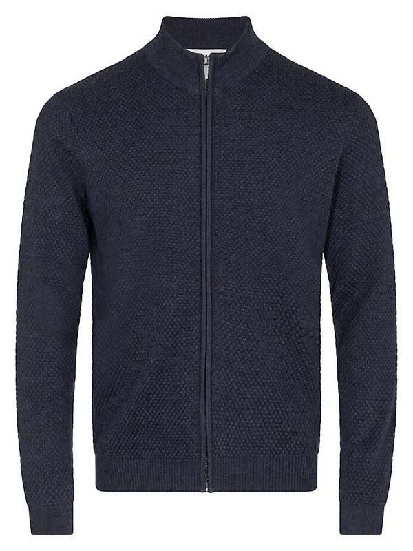 Bruun & Stengade Full Zip Sweater, Thunder - Caswell's Fine Menswear