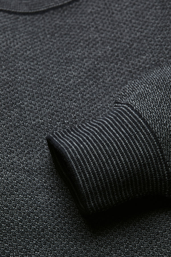 Bugatti Crew Neck Sweater, Charcoal - Caswell's Fine Menswear