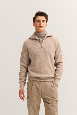 Bugatti Sweater 1/4 Zip | Beige