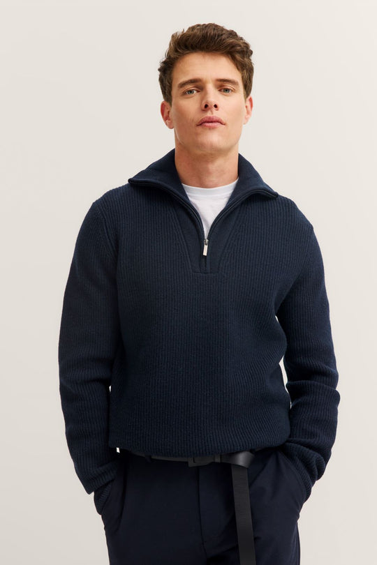Bugatti Sweater 1/4 Zip | Navy