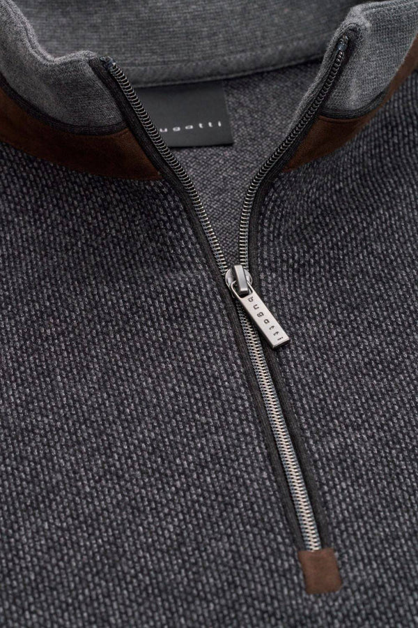 Bugatti Sweater 1/4 Zip | Charcoal - Caswell's Fine Menswear
