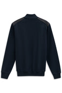 Bugatti i Sweater Button Mock | Navy/Brown