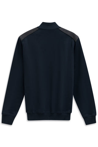 Bugatti i Sweater Button Mock | Navy/Brown