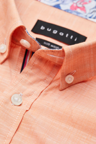 Bugatti Shirt Short Sleeve | Orange - Caswell's Fine Menswear