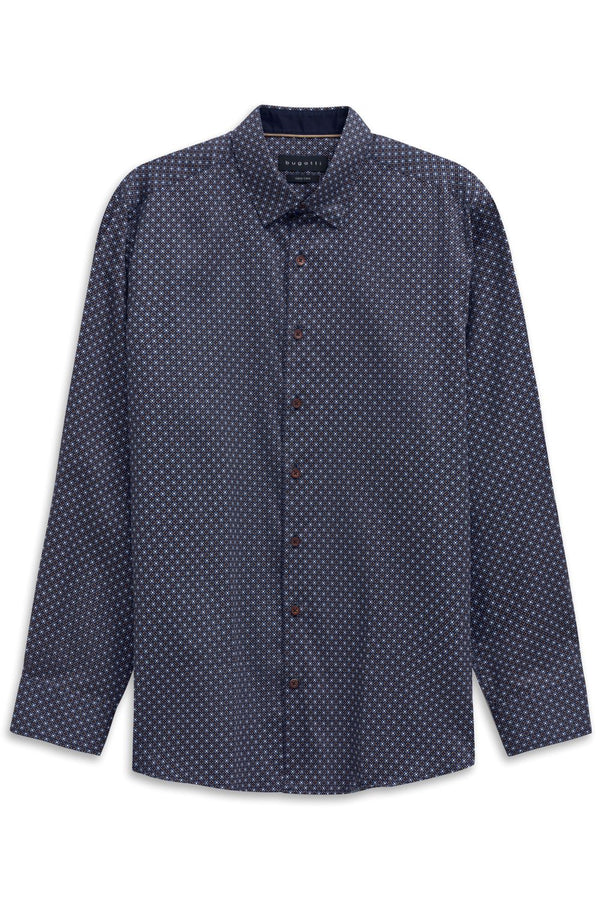 Bugatti Shirt Long Sleeve | Navy/Tan