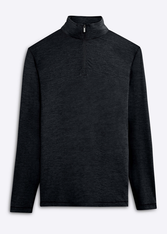Bugatchi 1/4 Zip, Caviar - Caswell's Fine Menswear