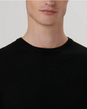 Bugatchi Super Merino Solid Crew Neck Sweater, Caviar - Caswell's Fine Menswear