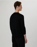 Bugatchi Super Merino Solid Crew Neck Sweater, Caviar - Caswell's Fine Menswear