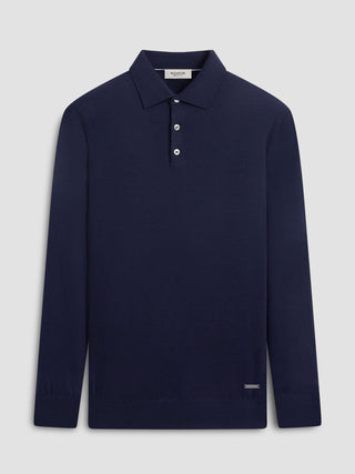 Bugatchi Merino Polo Sweater | Navy - Caswell's Fine Menswear