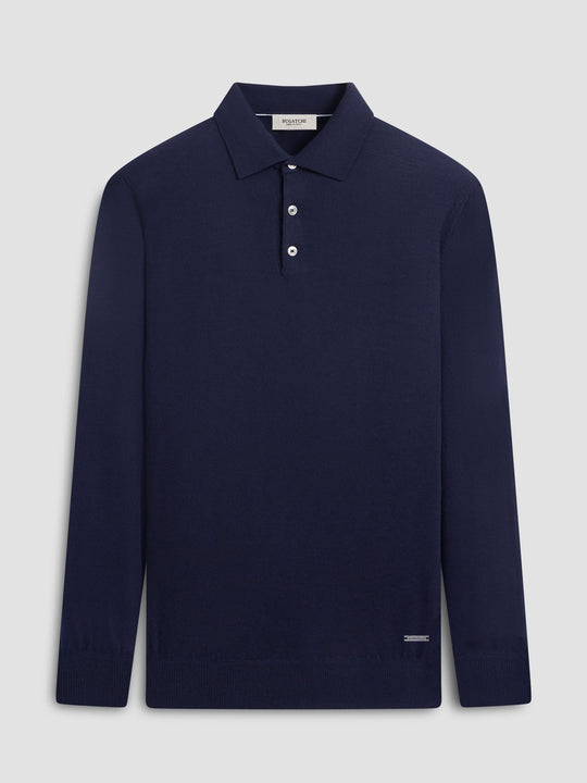 Bugatchi Merino Polo Sweater | Navy