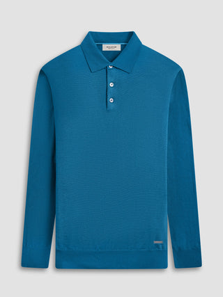 Bugatchi Merino Polo Sweater | Teal - Caswell's Fine Menswear