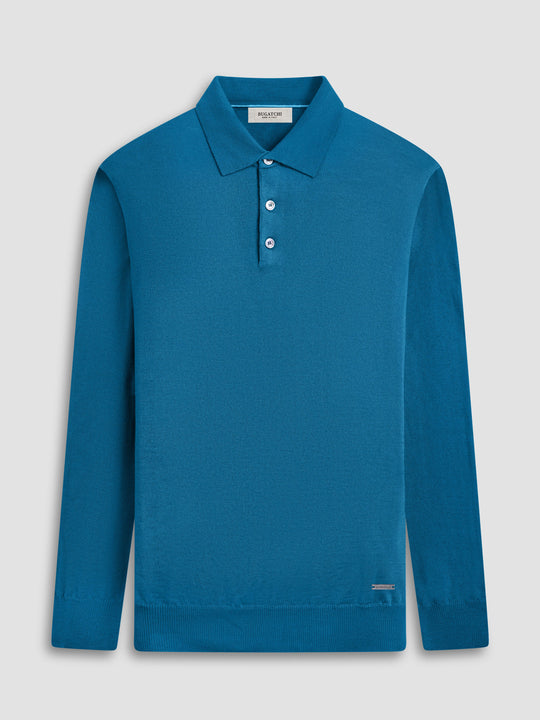 Bugatchi Merino Polo Sweater | Teal