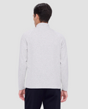 Bugatchi Diagonal Pinstripe Quarter Zip Pull Over | Cement - Caswell's Fine Menswear