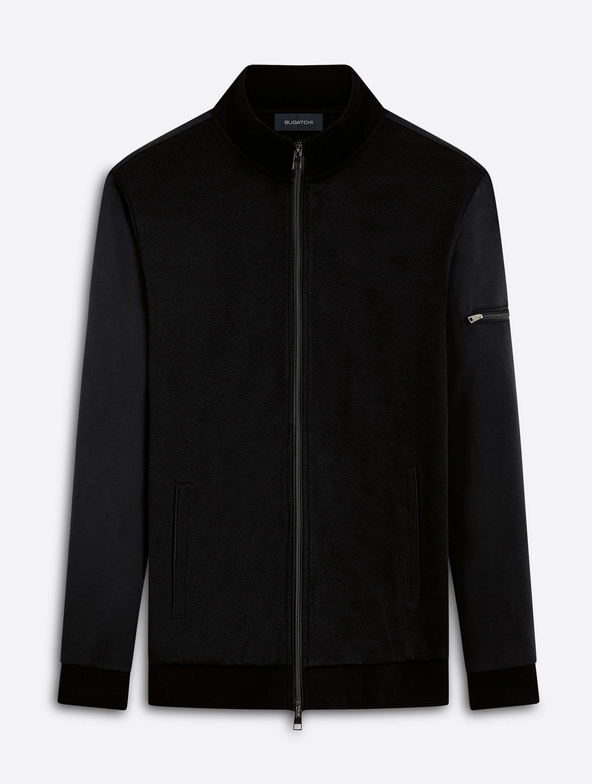 Bugatchi Full Zip Sweater, Caviar - Caswell's Fine Menswear