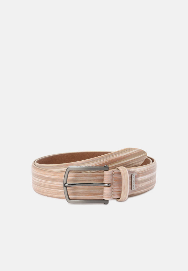 Bugatti Belt 110cm | Beige/Grey - Caswell's Fine Menswear